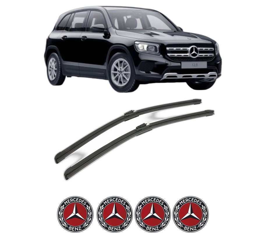 Set stergatoare auto MERCEDES-BENZ GLB (X247) din 2019-2023, pentru parbriz auto, 2 bucati, Bosch Aerotwin, din cauciuc siliconat rezistent, 4 Stickere Auto MERCEDES-BENZ