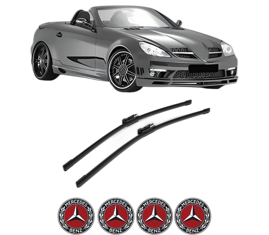 Set stergatoare auto MERCEDES-BENZ SLK (R171) din 2004-2011, pentru parbriz auto, 2 bucati, Bosch Aerotwin, din cauciuc siliconat rezistent, 4 Stickere Auto MERCEDES-BENZ