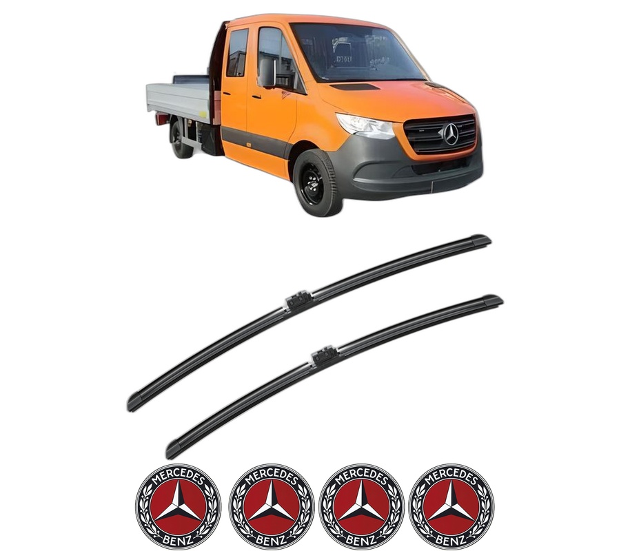 Set stergatoare auto MERCEDES-BENZ SPRINTER 3,5-t Platform/Chassis (B907, B910) din 2018-2024, pentru parbriz auto, 2 bucati, Bosch Aerotwin, din cauciuc siliconat rezistent, 4 Stickere Auto MERCEDES-BENZ