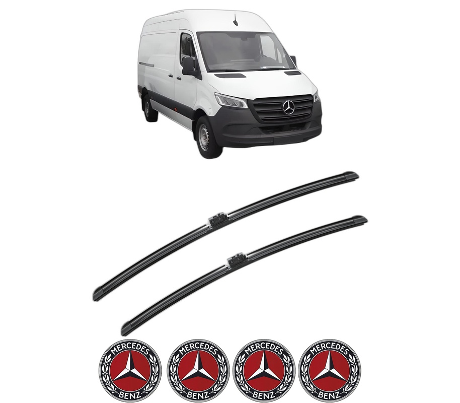Set stergatoare auto MERCEDES-BENZ SPRINTER 5-t Van (B907) din 2018-2021, pentru parbriz auto, 2 bucati, Bosch Aerotwin, din cauciuc siliconat rezistent, 4 Stickere Auto MERCEDES-BENZ