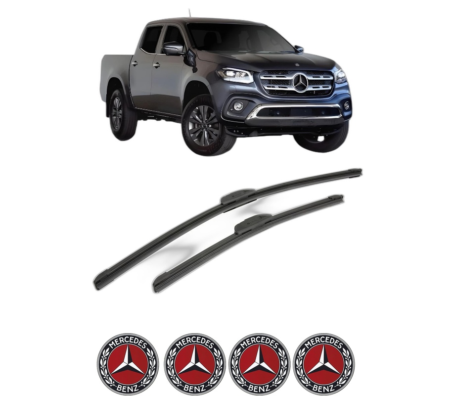 Set stergatoare auto MERCEDES-BENZ X-CLASS Platform/Chassis (470) din 2017, pentru parbriz auto, 2 bucati, Bosch Aerotwin Retrofit, din cauciuc siliconat rezistent, 4 Stickere Auto MERCEDES-BENZ