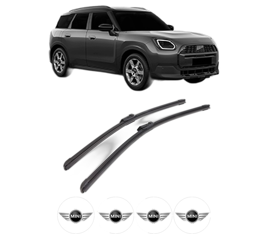 Set stergatoare auto MINI MINI COUNTRYMAN (U25) din 2023-2024, pentru parbriz auto, 2 bucati, Bosch Aerotwin, din cauciuc siliconat rezistent, 4 Stickere Auto MINI