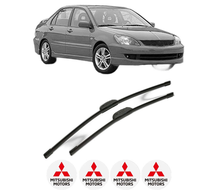 Set stergatoare auto MITSUBISHI LANCER VII (CS_A, CT_A) din 2000-2005, pentru parbriz auto, 2 bucati, Bosch Aerotwin Retrofit, din cauciuc siliconat rezistent, 4 Stickere Auto MITSUBISHI