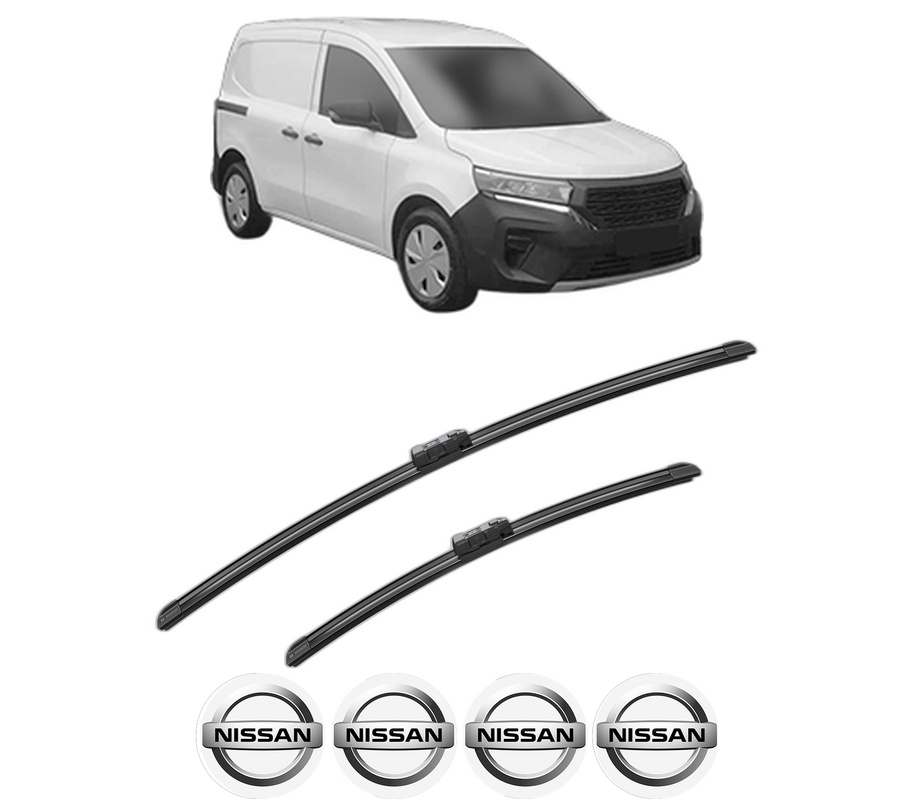 Set stergatoare auto NISSAN TOWNSTAR MPV (XFK) din 2021-2022, pentru parbriz auto, 2 bucati, Bosch Aerotwin, din cauciuc siliconat rezistent, 4 Stickere Auto NISSAN