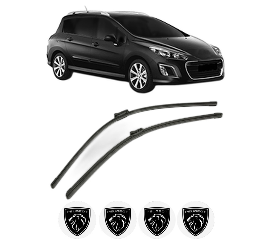 Set stergatoare auto PEUGEOT 308 SW I Estate Van (4E_) din 2008-2012, pentru parbriz auto, 2 bucati, Bosch Aerotwin, din cauciuc siliconat rezistent, 4 Stickere Auto PEUGEOT