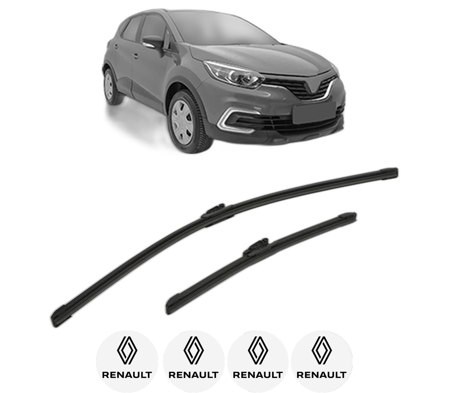 Set stergatoare auto RENAULT KAPTUR (H5_) din 2016-2021, pentru parbriz auto, 2 bucati, Bosch Aerotwin, din cauciuc siliconat rezistent, 4 Stickere Auto RENAULT