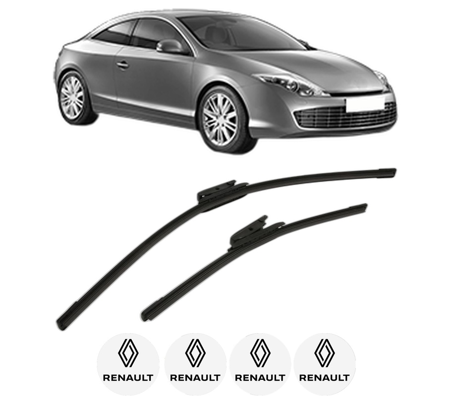 Set stergatoare auto RENAULT LAGUNA Coupe (DT0/1) din 2008-2015, pentru parbriz auto, 2 bucati, Bosch Aerotwin, din cauciuc siliconat rezistent, 4 Stickere Auto RENAULT