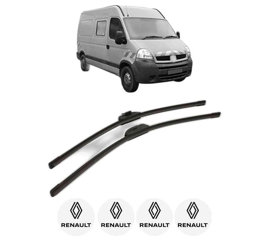 Set stergatoare auto RENAULT MASTER PRO Van (FH__) din 2004-2010, pentru parbriz auto, 2 bucati, Bosch Aerotwin Retro Truck, din cauciuc siliconat rezistent, 4 Stickere Auto RENAULT