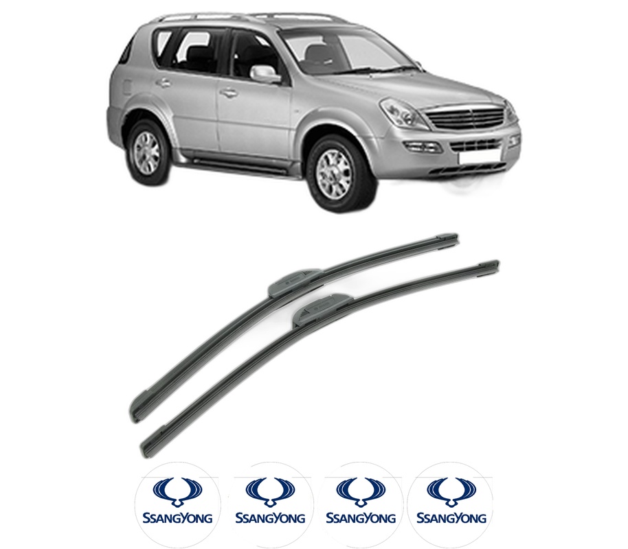 Set stergatoare auto SSANGYONG REXTON / REXTON II (GAB_) din 2002-2013, pentru parbriz auto, 2 bucati, Bosch Aerotwin Retrofit, din cauciuc siliconat rezistent, 4 Stickere Auto SSANGYONG