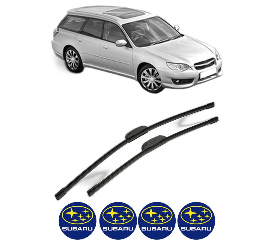Set stergatoare auto SUBARU LEGACY IV Estate (BP) din 2003-2008, pentru parbriz auto, 2 bucati, Bosch Aerotwin Retrofit, din cauciuc siliconat rezistent, 4 Stickere Auto SUBARU