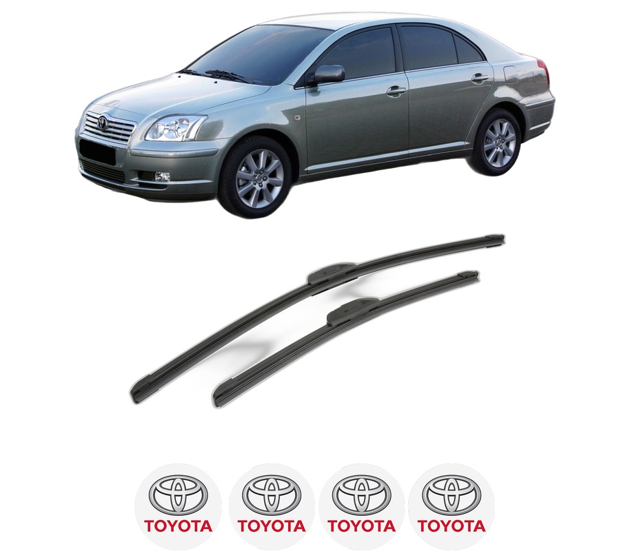 Set stergatoare auto TOYOTA AVENSIS (_T25_) din 2003-2008, pentru parbriz auto, 2 bucati, Bosch Aerotwin Retrofit, din cauciuc siliconat rezistent, 4 Stickere Auto TOYOTA