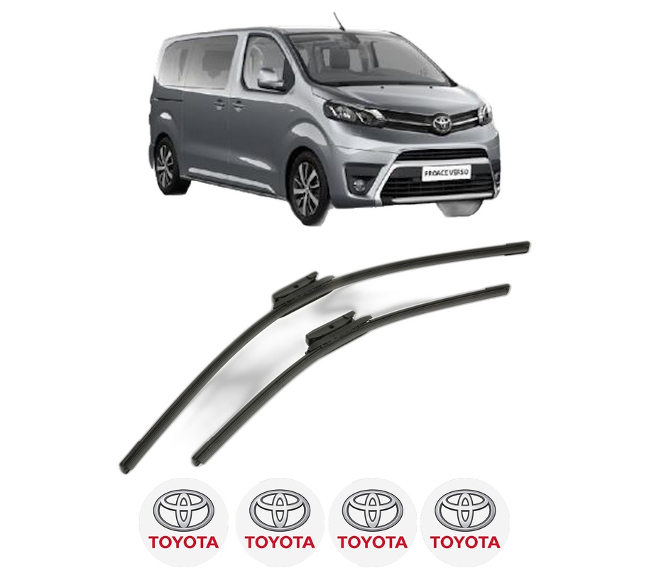 Set stergatoare auto TOYOTA PROACE VERSO Bus (MPY_) din 2016-2024, pentru parbriz auto, 2 bucati, Bosch Aerotwin, din cauciuc siliconat rezistent, 4 Stickere Auto TOYOTA