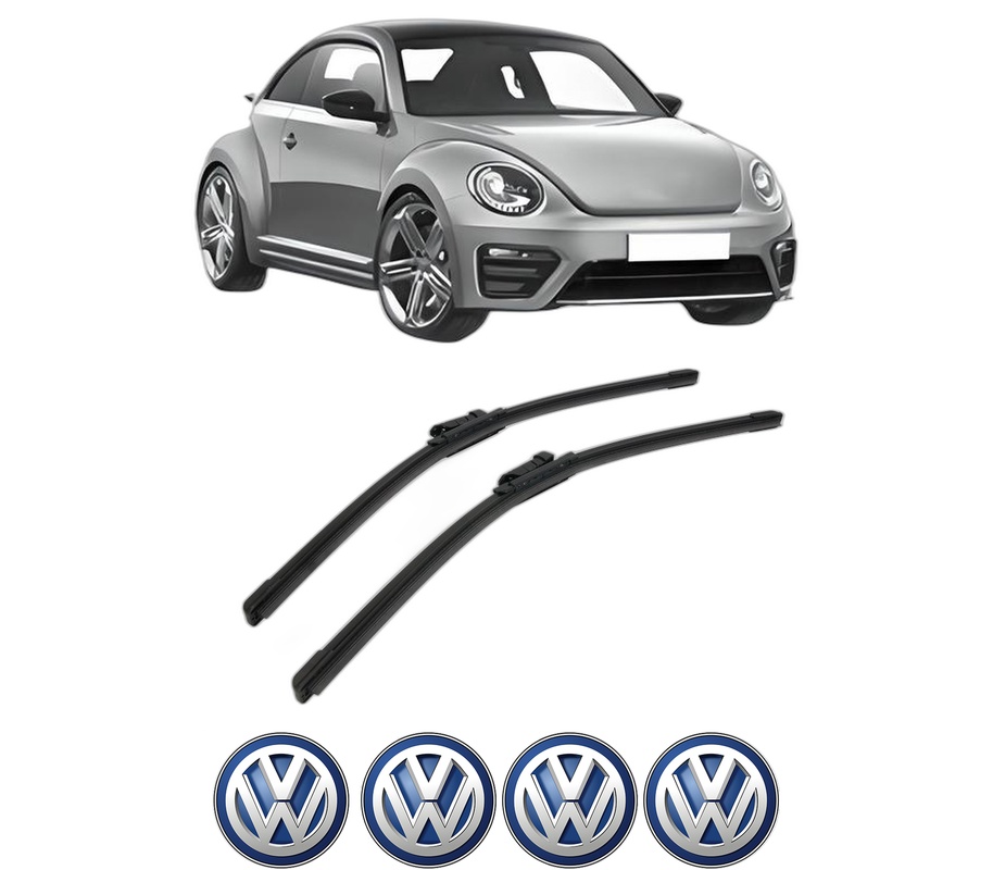 Set stergatoare auto Volkswagen BEETLE (5C1, 5C2) din 2011-2019, pentru parbriz auto, 2 bucati, Bosch Aerotwin, din cauciuc siliconat rezistent, 4 Stickere Auto Volkswagen