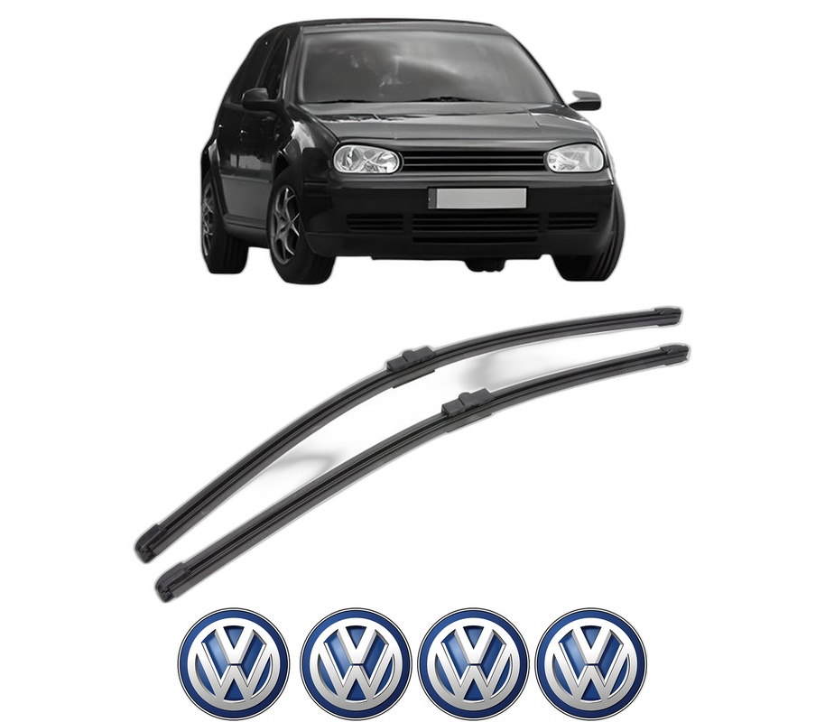 Set stergatoare auto Volkswagen GOLF IV Van (1J1) din 1997-2004, pentru parbriz auto, 2 bucati, Valeo Silencio Xtrm, din cauciuc siliconat rezistent, 4 Stickere Auto Volkswagen