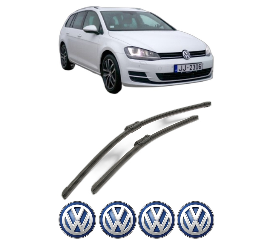 Set stergatoare auto Volkswagen GOLF VII Variant (BA5, BV5) din 2013-2021, pentru parbriz auto, 2 bucati, Bosch Aerotwin, din cauciuc siliconat rezistent, 4 Stickere Auto Volkswagen