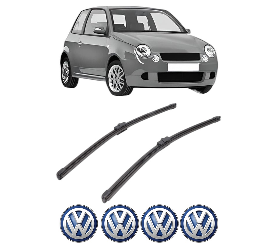 Set stergatoare auto Volkswagen LUPO I (6X1, 6E1) din 1998-2005, pentru parbriz auto, 2 bucati, Valeo Silencio, din cauciuc siliconat rezistent, 4 Stickere Auto Volkswagen