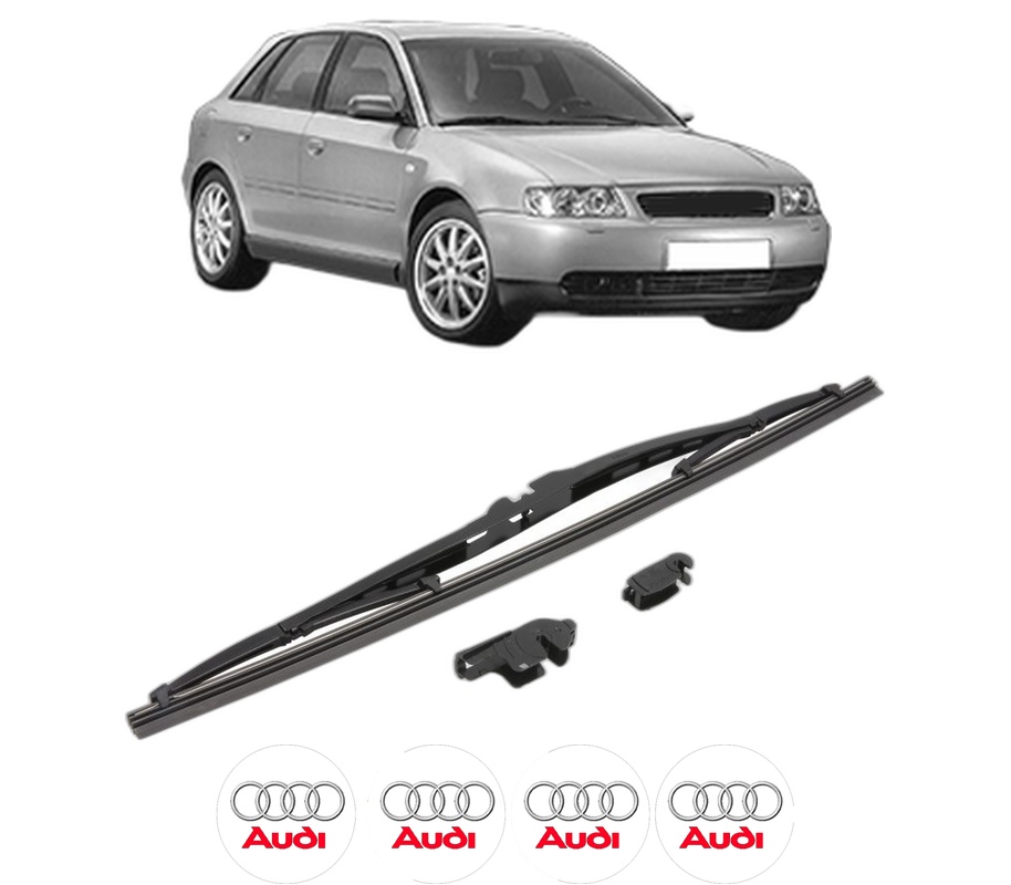 Stergator lamela spate AUDI A3 (8L1) din 1996 - 2003, pentru luneta auto, Valeo Silencio, din cauciuc siliconat rezistent, 4 Stickere Auto AUDI