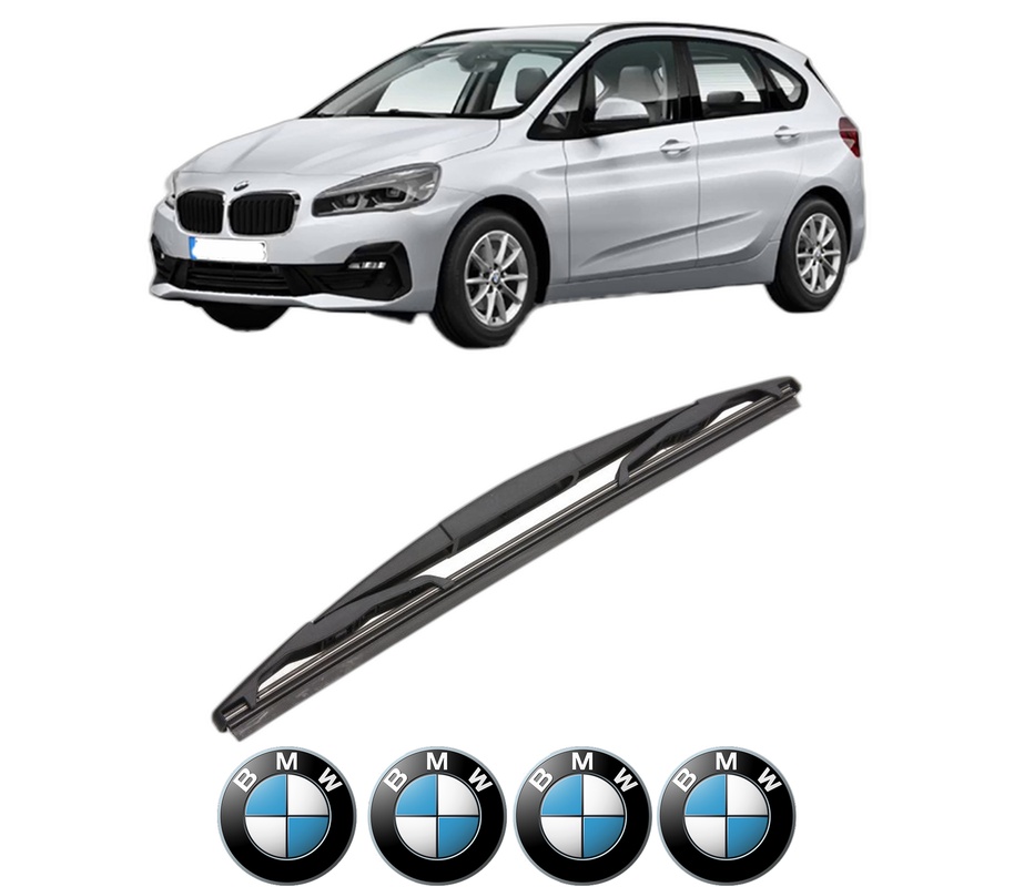 Stergator lamela spate BMW Seria 2 Active Tourer (F45) din 2013 - 2021, pentru luneta auto, Valeo Silencio, din cauciuc siliconat rezistent, 4 Stickere Auto BMW