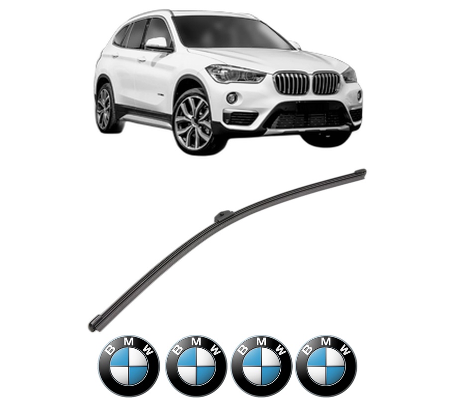 Stergator lamela spate BMW Seria X1 Van (F48) din 2015 - 2022, pentru luneta auto, Valeo Silencio Xtrm, din cauciuc siliconat rezistent, 4 Stickere Auto BMW