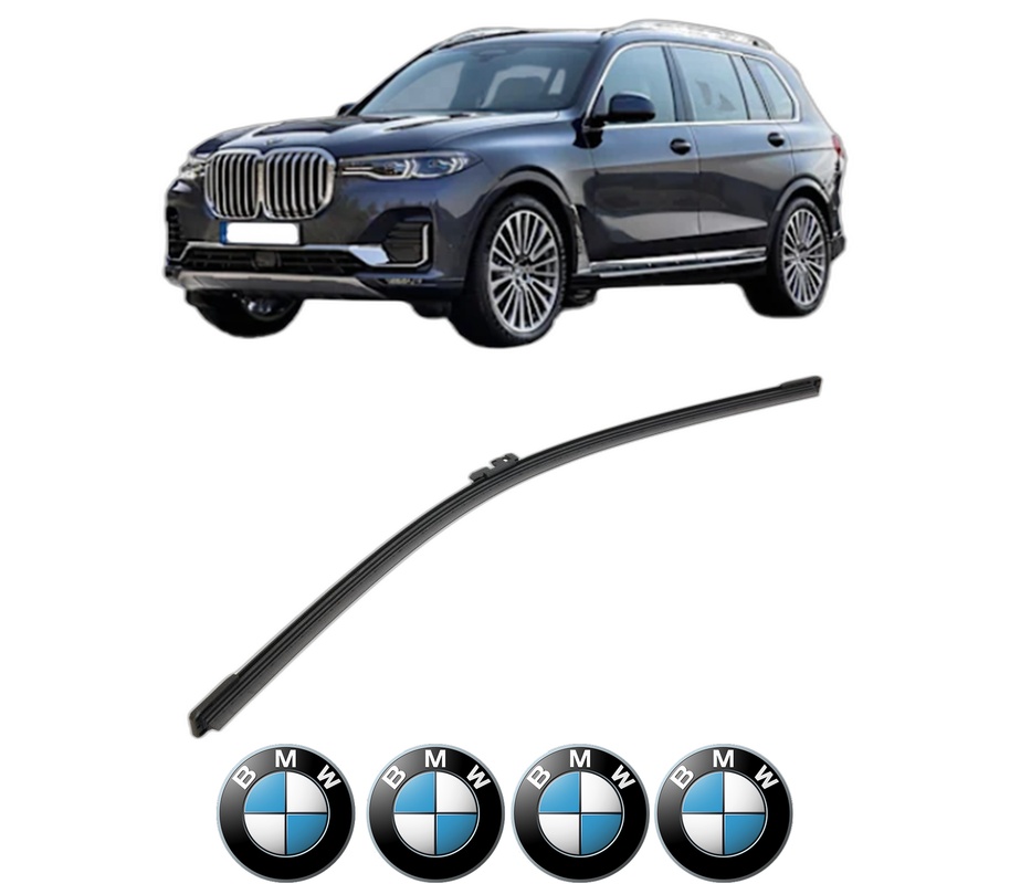 Stergator lamela spate BMW Seria X7 (G07) din 2019 - 2020, pentru luneta auto, Bosch Aerotwin, din cauciuc siliconat rezistent, 4 Stickere Auto BMW