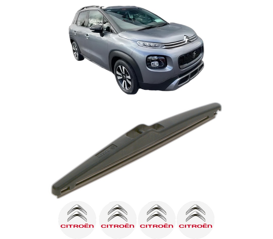 Stergator lamela spate CITROEN C3 AIRCROSS II Van (2C_, 2R_) din 2019, pentru luneta auto, Bosch Twin, din cauciuc siliconat rezistent, 4 Stickere Auto CITROEN