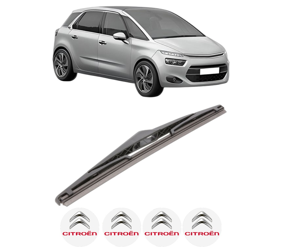 Stergator lamela spate CITROEN C4 GRAND PICASSO II (DA_, DE_) din 2013 - 2018, pentru luneta auto, Bosch Twin, din cauciuc siliconat rezistent, 4 Stickere Auto CITROEN