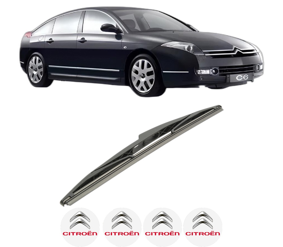 Stergator lamela spate CITROEN C6 (TD_) din 2005 - 2012, pentru luneta auto, Bosch Twin, din cauciuc siliconat rezistent, 4 Stickere Auto CITROEN