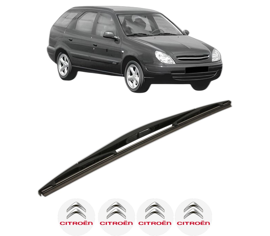 Stergator lamela spate CITROEN XSARA Break (N2) din 1997 - 2005, pentru luneta auto, Bosch Twin, din cauciuc siliconat rezistent, 4 Stickere Auto CITROEN