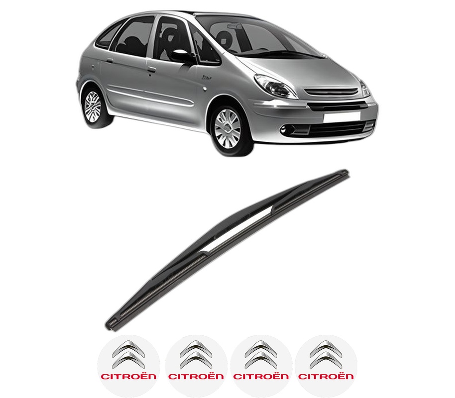 Stergator lamela spate CITROEN XSARA PICASSO (N68) din 1999 - 2012, pentru luneta auto, Valeo Silencio, din cauciuc siliconat rezistent, 4 Stickere Auto CITROEN