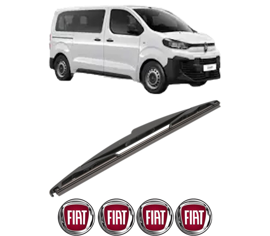 Stergator lamela spate FIAT SCUDO Bus din 2007 - 2023, pentru luneta auto, Valeo Silencio, din cauciuc siliconat rezistent, 4 Stickere Auto FIAT