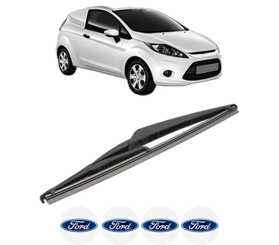Stergator lamela spate FORD FIESTA VI Van din 2008 - 2017, pentru luneta auto, Valeo Silencio, din cauciuc siliconat rezistent, 4 Stickere Auto FORD