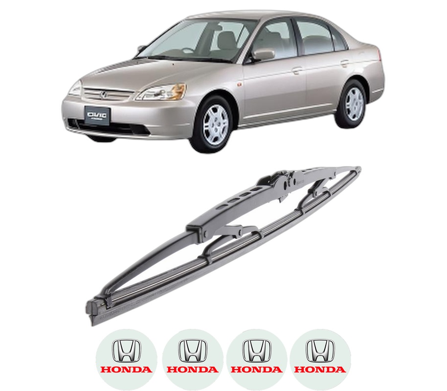 Stergator lamela spate HONDA CIVIC VII Saloon (ES, ET) din 2001 - 2005, pentru luneta auto, Bosch Twin, din cauciuc siliconat rezistent, 4 Stickere Auto HONDA