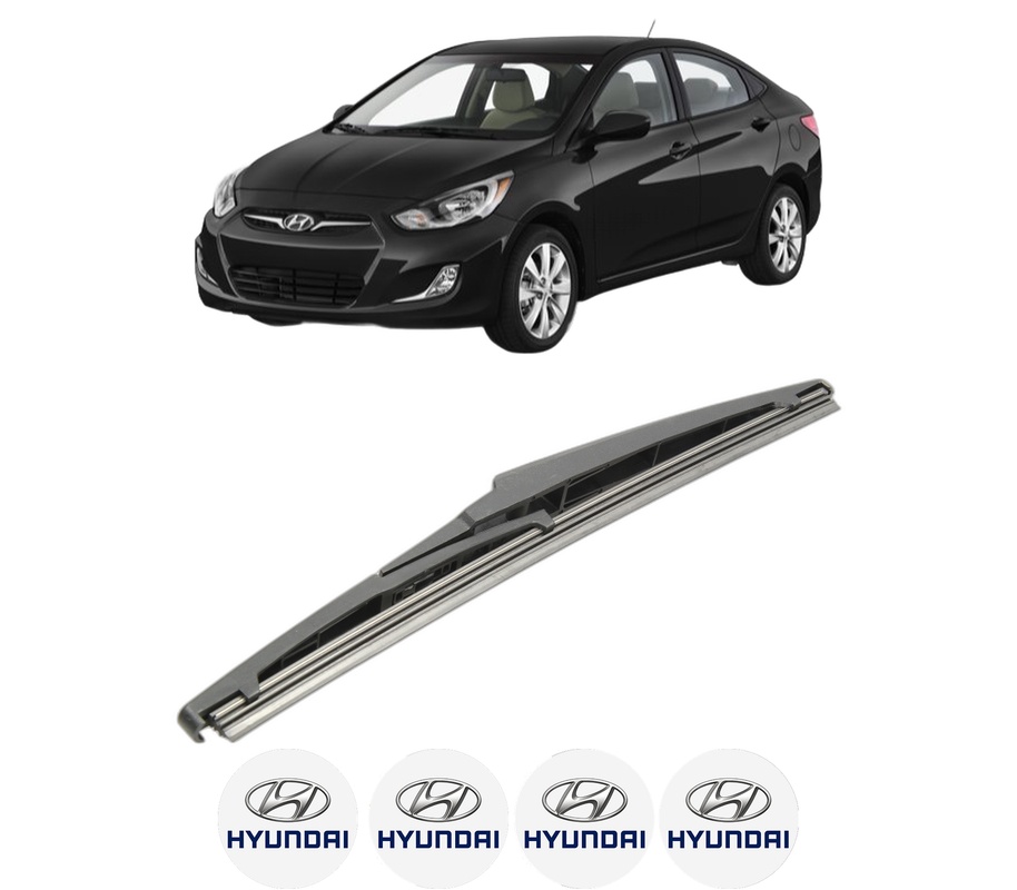 Stergator lamela spate HYUNDAI ACCENT IV (RB) din 2010 - 2018, pentru luneta auto, Bosch Twin, din cauciuc siliconat rezistent, 4 Stickere Auto HYUNDAI