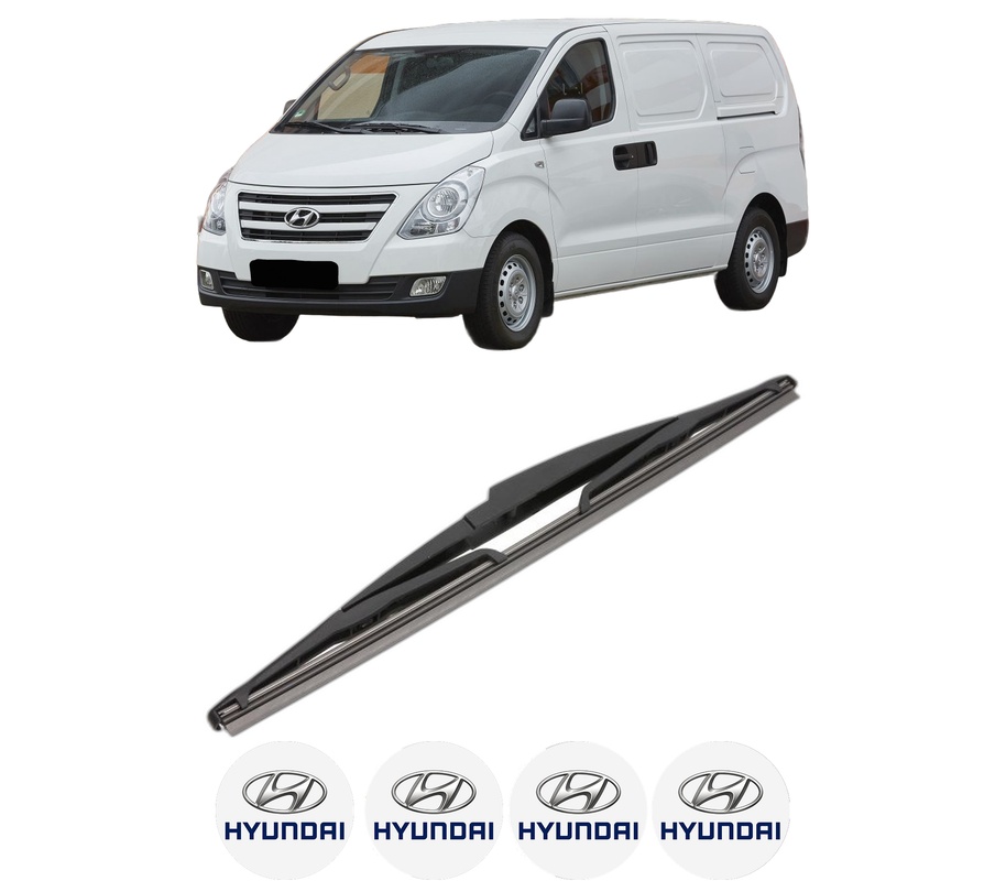 Stergator lamela spate HYUNDAI H-1 Cargo (TQ) din 2008, pentru luneta auto, Valeo Silencio, din cauciuc siliconat rezistent, 4 Stickere Auto HYUNDAI