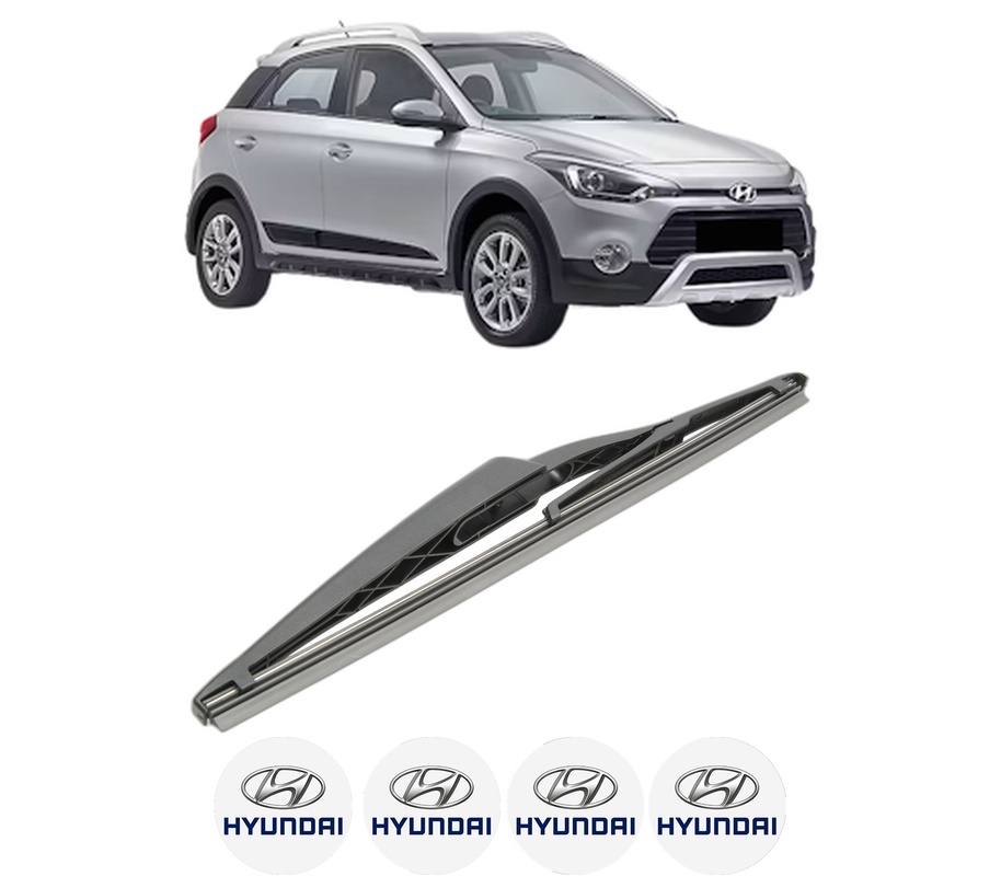 Stergator lamela spate HYUNDAI i20 ACTIVE (IB, GB) din 2015 - 2018, pentru luneta auto, Bosch Twin, din cauciuc siliconat rezistent, 4 Stickere Auto HYUNDAI