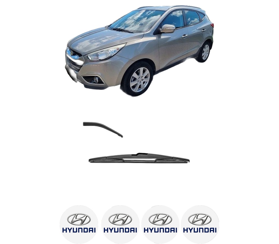 Stergator lamela spate HYUNDAI ix35 Van din 2009 - 2015, pentru luneta auto, Valeo Silencio, din cauciuc siliconat rezistent, 4 Stickere Auto HYUNDAI