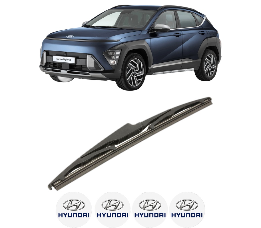 Stergator lamela spate HYUNDAI KONA (SX2) din 2023, pentru luneta auto, Bosch Twin, din cauciuc siliconat rezistent, 4 Stickere Auto HYUNDAI