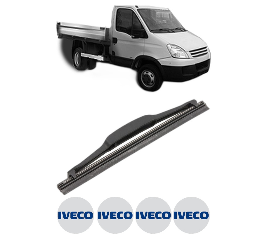 Stergator lamela spate IVECO DAILY IV Platform/Chassis din 2006 - 2011, pentru luneta auto, Valeo Silencio, din cauciuc siliconat rezistent, 4 Stickere Auto IVECO