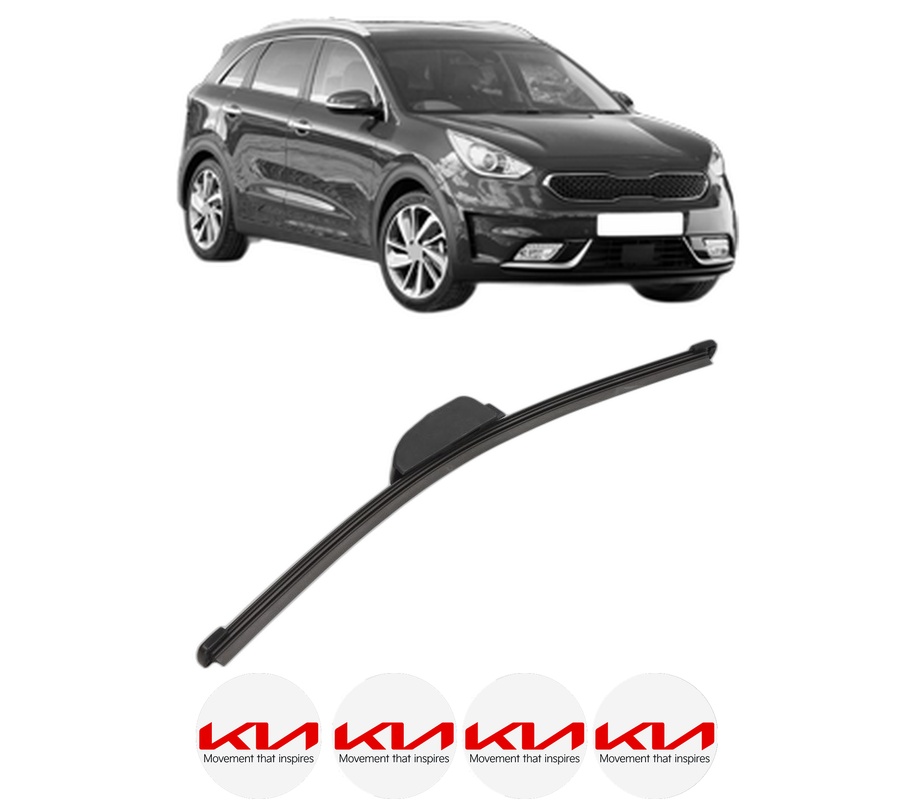 Stergator lamela spate KIA NIRO I (DE) din 2016 - 2022, pentru luneta auto, Valeo Silencio, din cauciuc siliconat rezistent, 4 Stickere Auto KIA