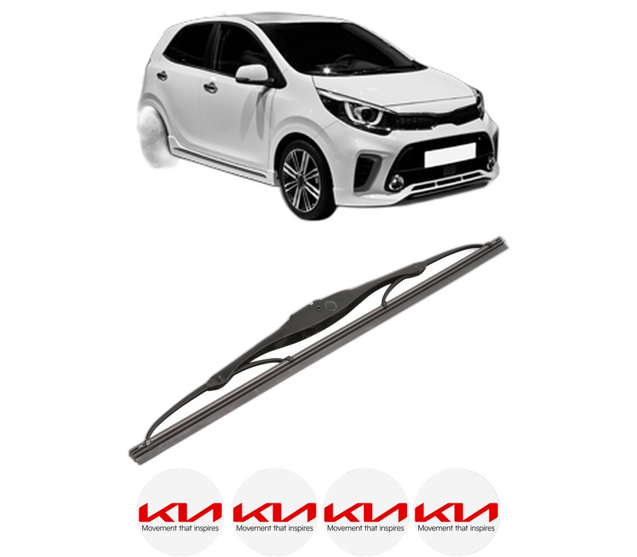 Stergator lamela spate KIA PICANTO III (JA) din 2017, pentru luneta auto, Valeo Silencio, din cauciuc siliconat rezistent, 4 Stickere Auto KIA
