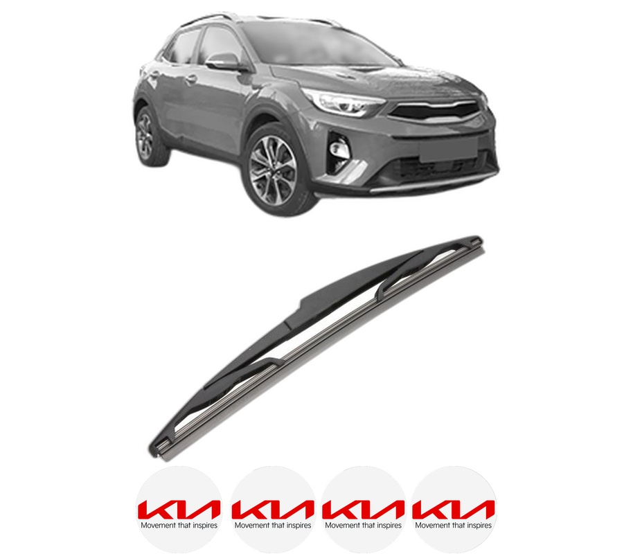 Stergator lamela spate KIA STONIC (YB) din 2017, pentru luneta auto, Valeo Silencio, din cauciuc siliconat rezistent, 4 Stickere Auto KIA