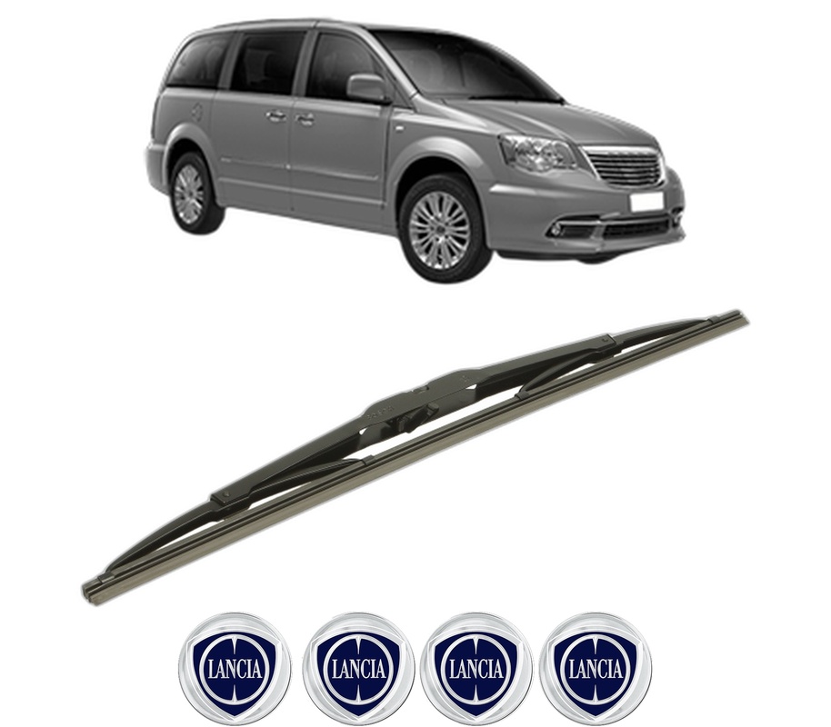 Stergator lamela spate LANCIA VOYAGER MPV (404_) din 2011 - 2014, pentru luneta auto, Bosch Twin, din cauciuc siliconat rezistent, 4 Stickere Auto LANCIA