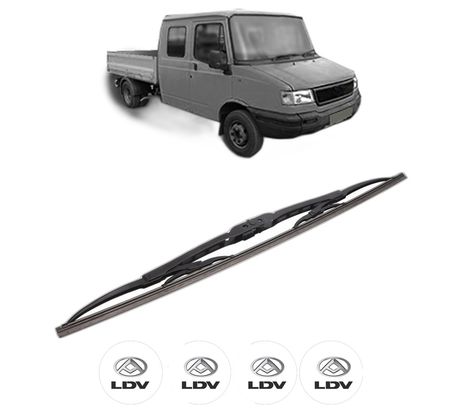 Stergator lamela spate LDV CONVOY Platform/Chassis din 1998 - 2009, pentru luneta auto, Bosch Twin, din cauciuc siliconat rezistent, 4 Stickere Auto LDV