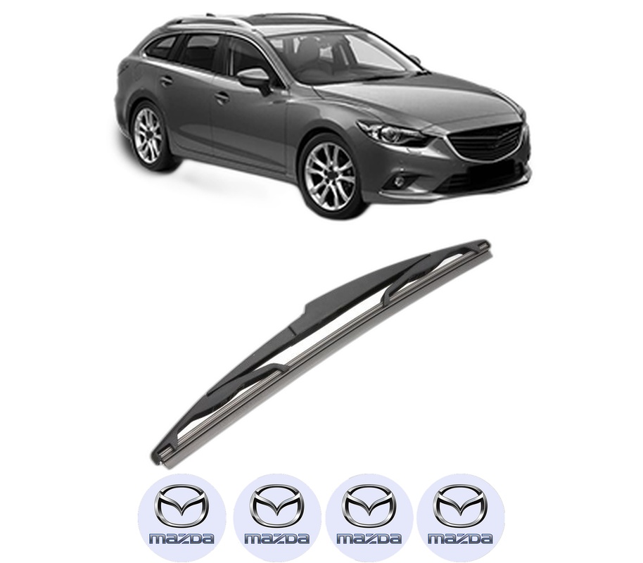 Stergator lamela spate MAZDA 6 Estate (GJ, GL) din 2012 - 2020, pentru luneta auto, Valeo Silencio, din cauciuc siliconat rezistent, 4 Stickere Auto MAZDA