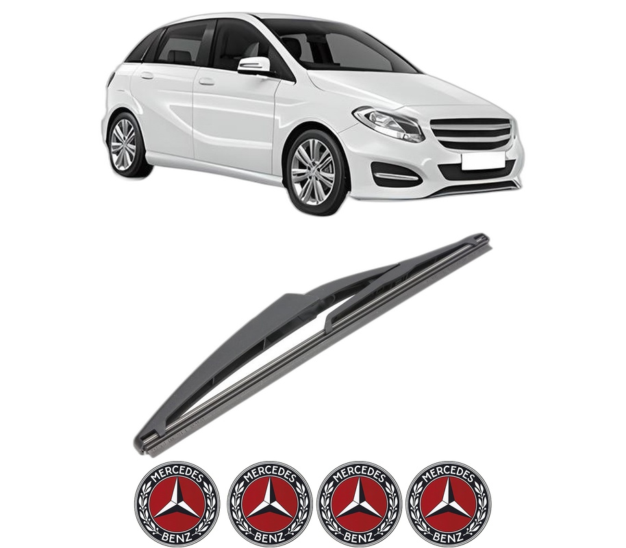 Stergator lamela spate MERCEDES-BENZ B-CLASS Sports Tourer (W246, W242) din 2011 - 2018, pentru luneta auto, Valeo Silencio, din cauciuc siliconat rezistent, 4 Stickere Auto MERCEDES-BENZ