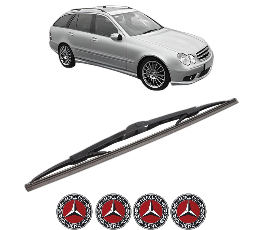 Stergator lamela spate MERCEDES-BENZ C-CLASS T-Model (S203) din 2001 - 2007, pentru luneta auto, Bosch Twin, din cauciuc siliconat rezistent, 4 Stickere Auto MERCEDES-BENZ