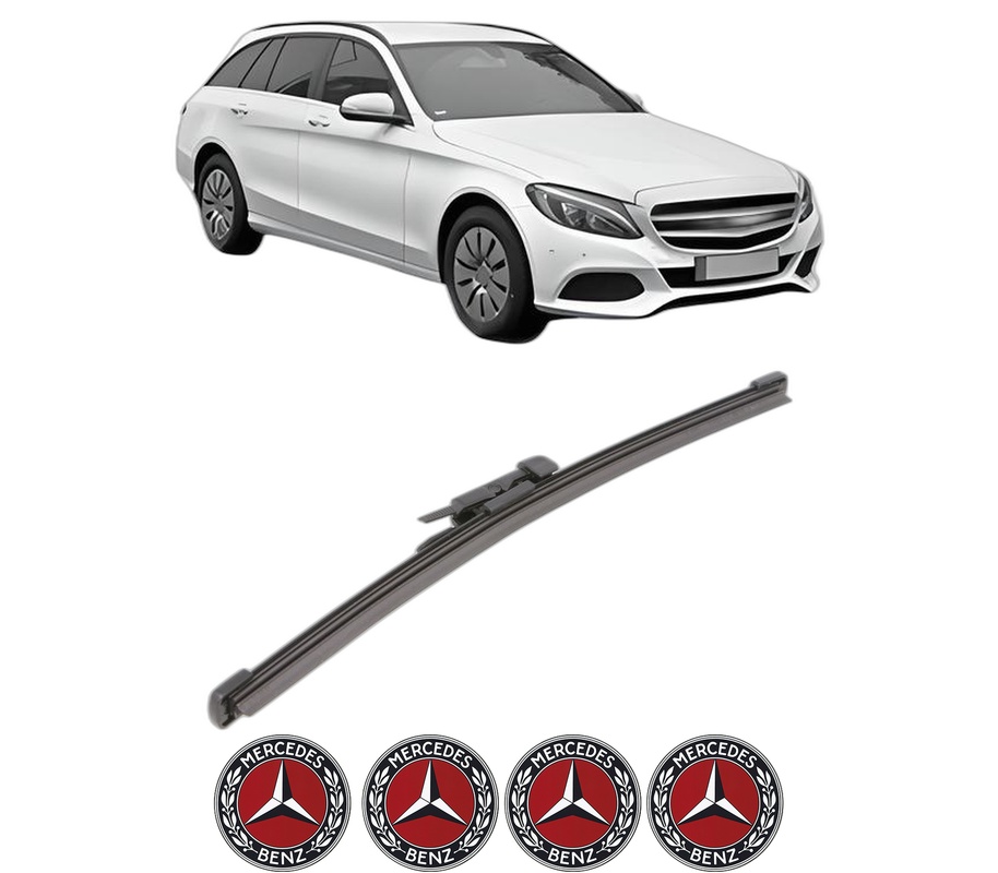 Stergator lamela spate MERCEDES-BENZ C-CLASS T-Model (S205) din 2014 - 2021, pentru luneta auto, Valeo Silencio Xtrm, din cauciuc siliconat rezistent, 4 Stickere Auto MERCEDES-BENZ