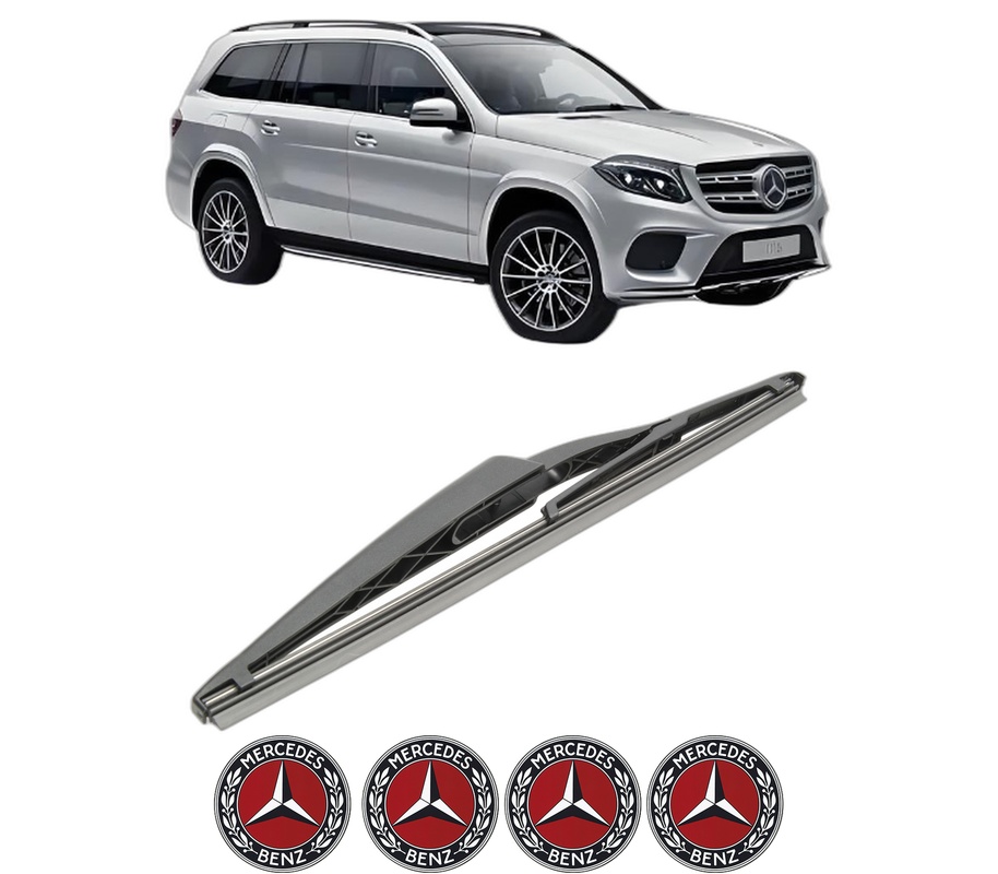 Stergator lamela spate MERCEDES-BENZ GLS (X166) din 2015 - 2019, pentru luneta auto, Bosch Twin, din cauciuc siliconat rezistent, 4 Stickere Auto MERCEDES-BENZ