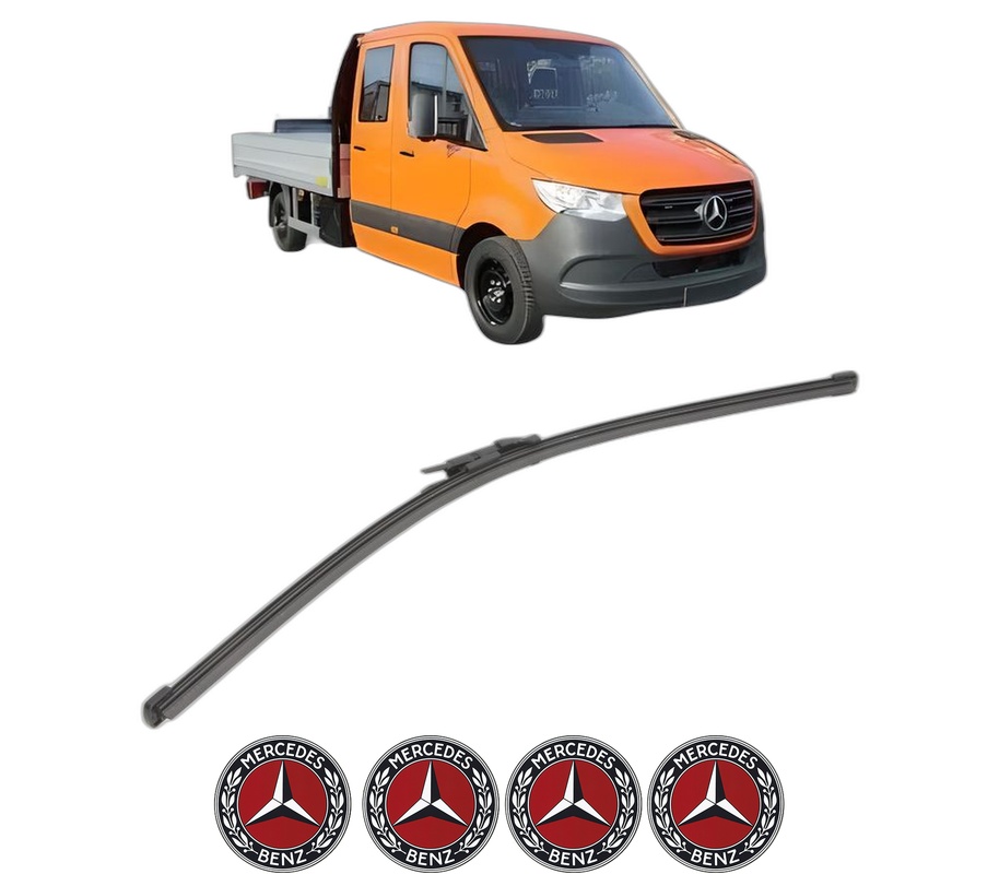 Stergator lamela spate MERCEDES-BENZ SPRINTER 3,5-t Platform/Chassis (B907, B910) din 2018 - 2021, pentru luneta auto, Valeo Silencio Xtrm, din cauciuc siliconat rezistent, 4 Stickere Auto MERCEDES-BENZ