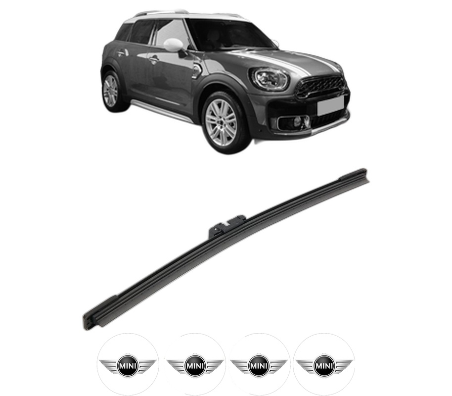 Stergator lamela spate MINI MINI COUNTRYMAN (F60) din 2016 - 2019, pentru luneta auto, Bosch Aerotwin, din cauciuc siliconat rezistent, 4 Stickere Auto MINI